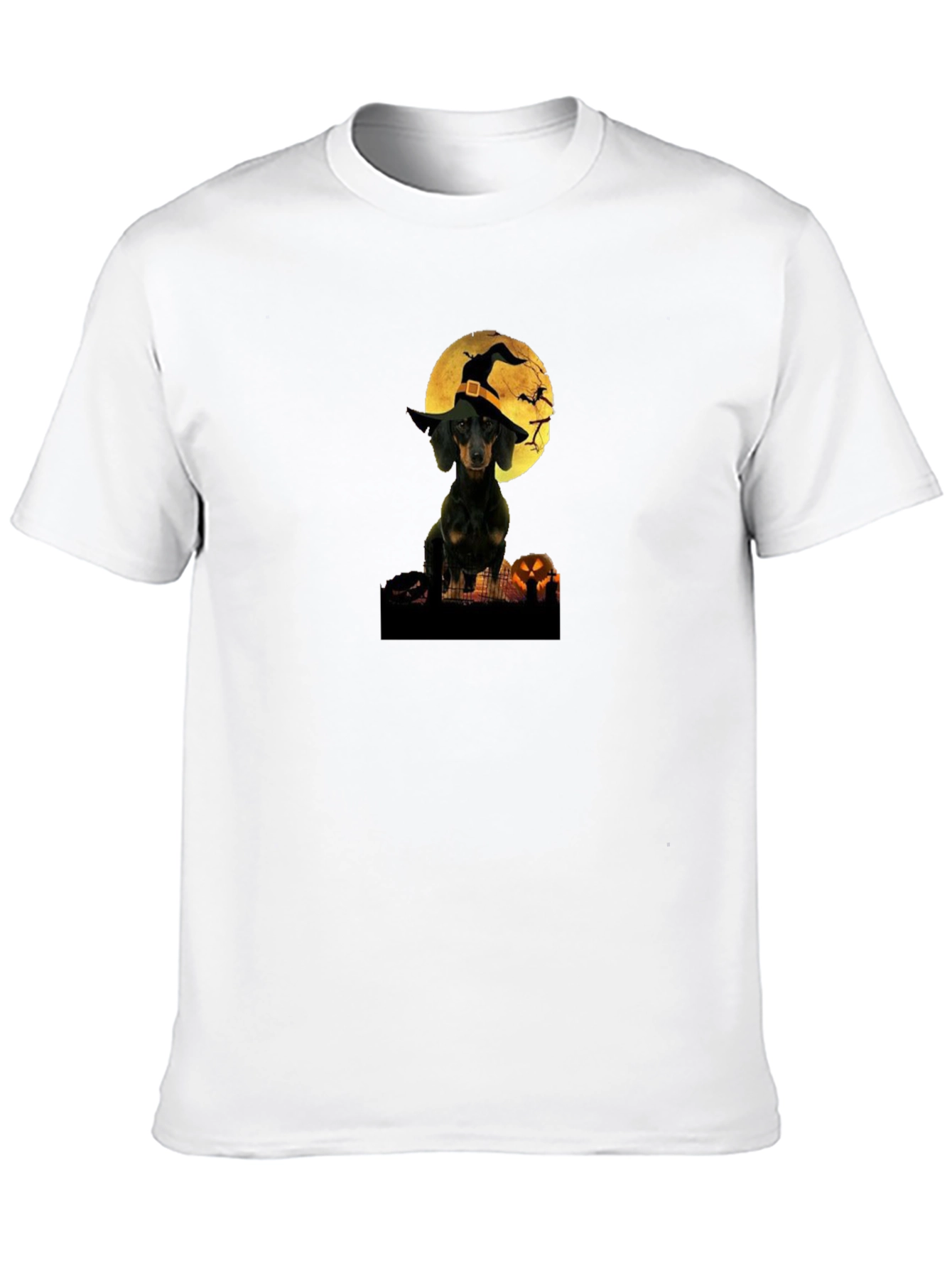 Halloween Dachshund Witch T-Shirt – Cute Spooky Dog Graphic Tee