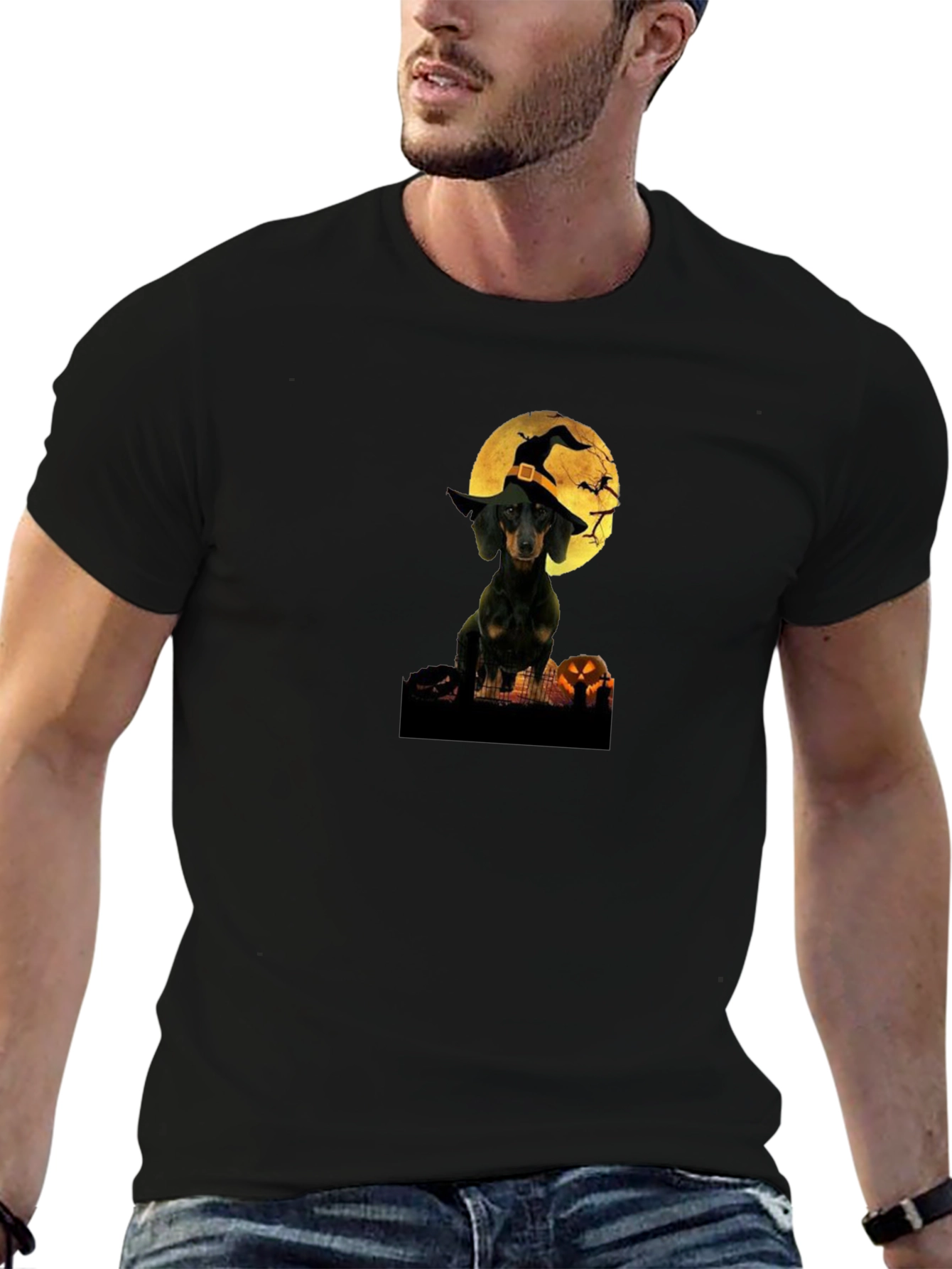 Halloween Dachshund Witch T-Shirt – Cute Spooky Dog Graphic Tee