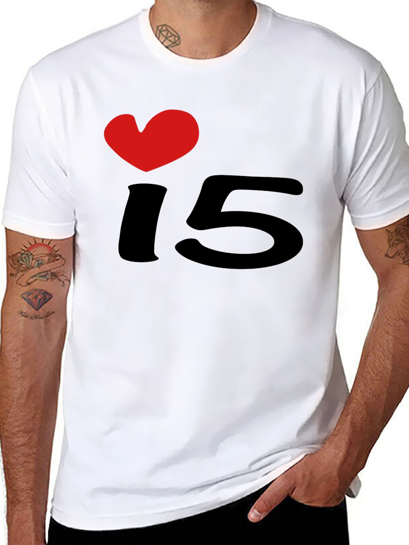 I Heart 15 Black T-Shirt