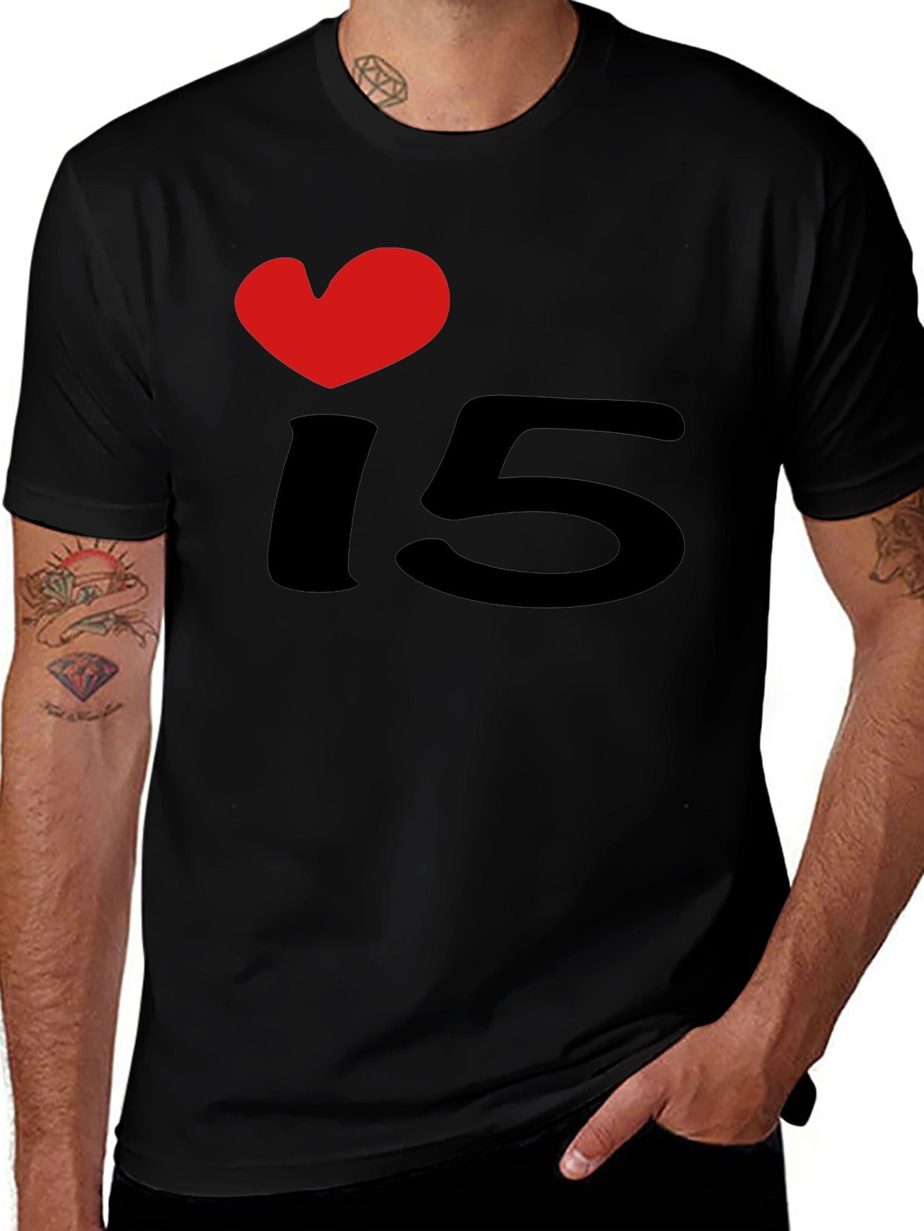 I Heart 15 Black T-Shirt