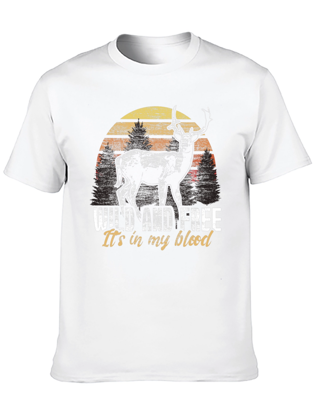 Wild and Free Deer Graphic Tee - Black