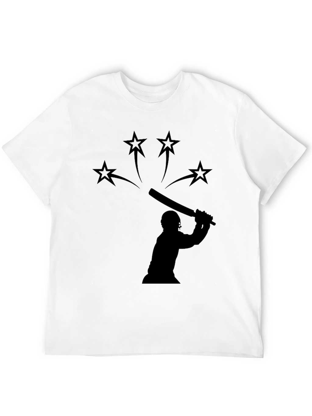 Cricket Silhouette Graphic Black T-Shirt