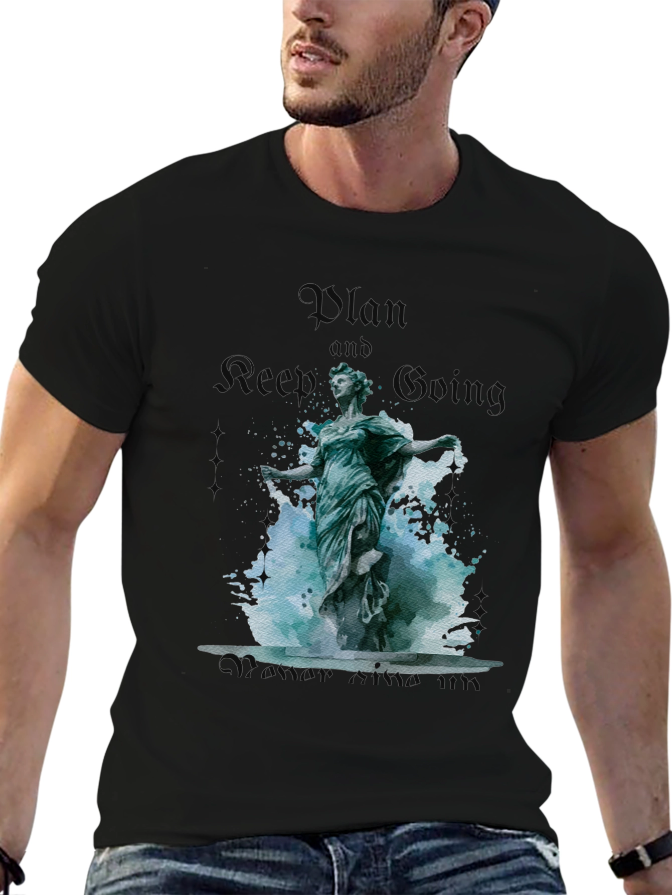 Plan and Keep Going Statue Graphic Tee
