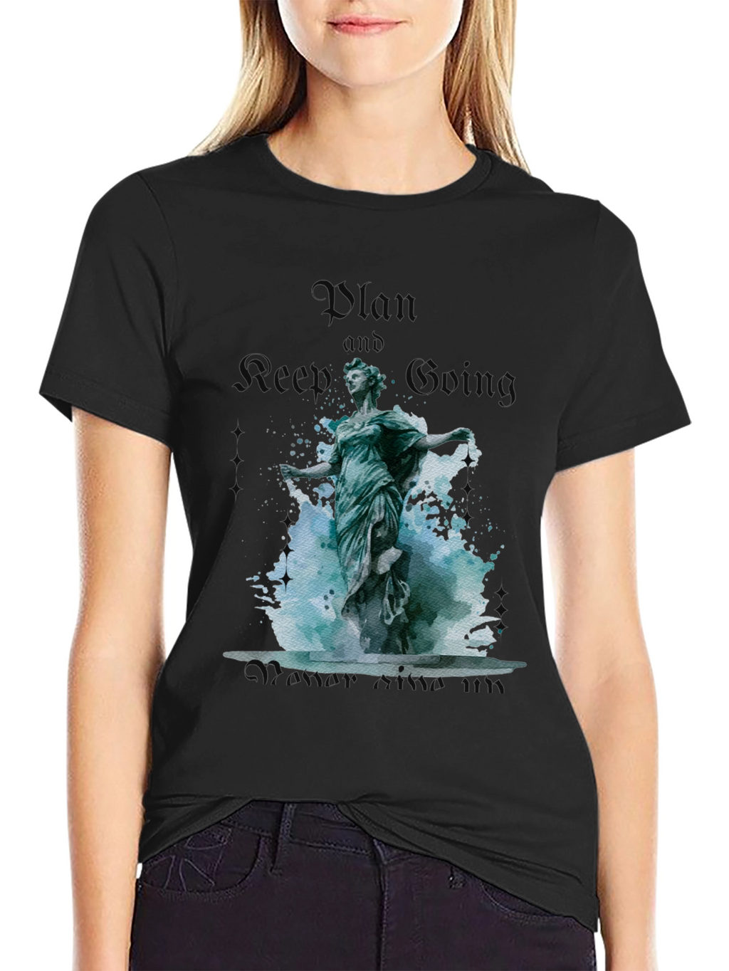 Plan and Keep Going Statue Graphic Tee