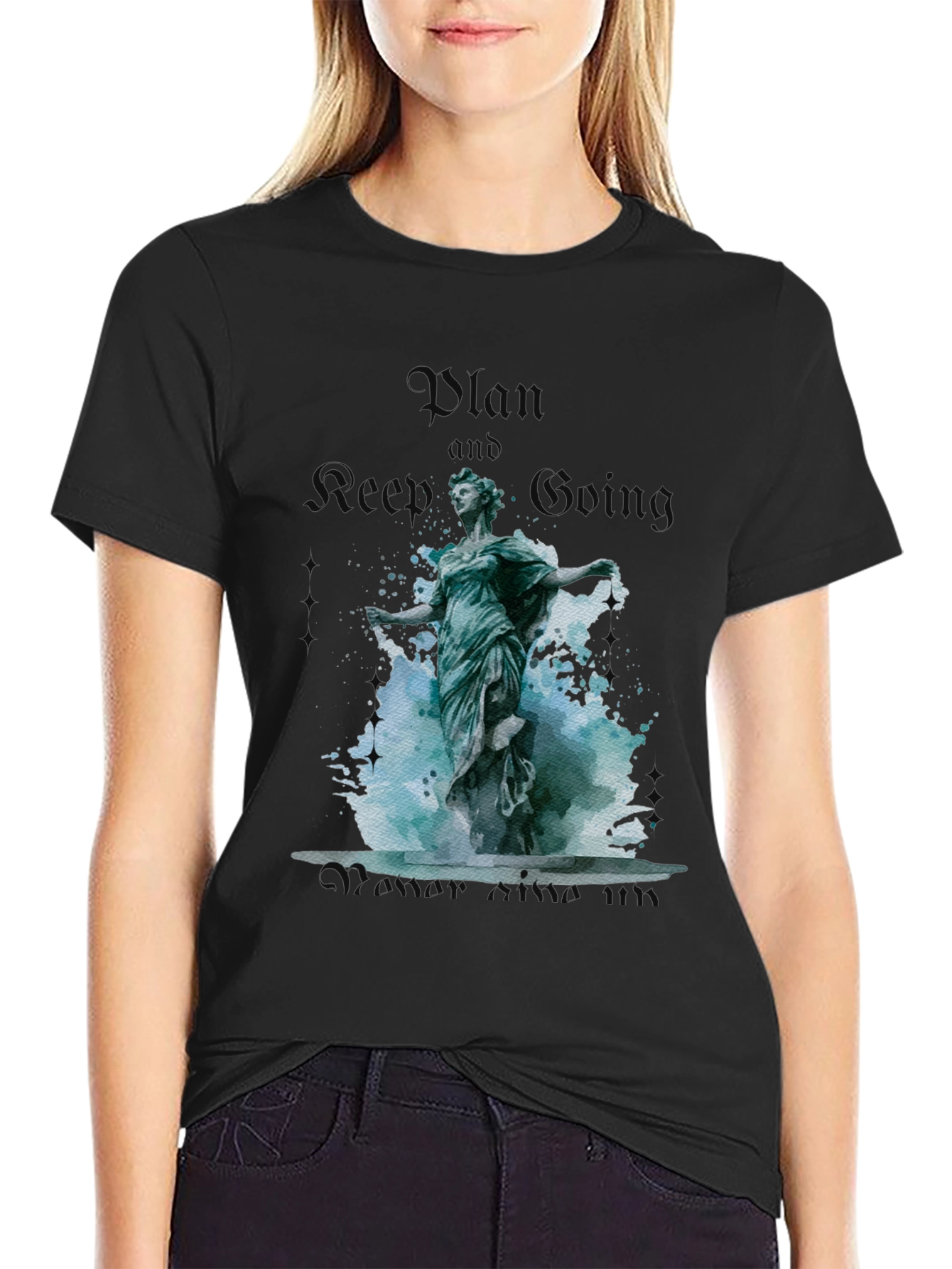 Plan and Keep Going Statue Graphic Tee