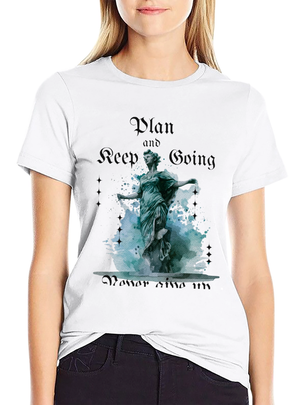 Plan and Keep Going Statue Graphic Tee