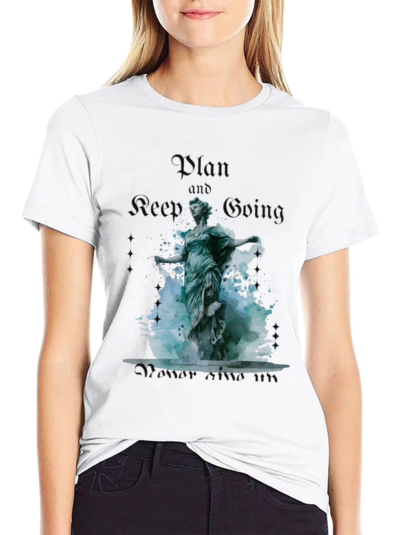 Plan and Keep Going Statue Graphic Tee