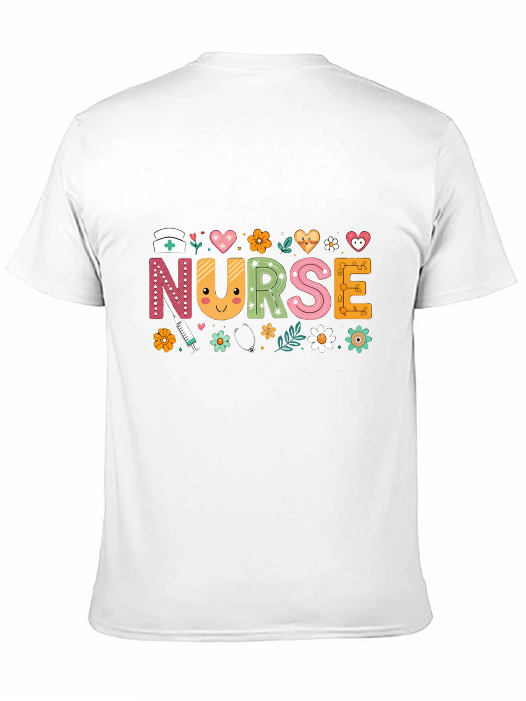 Cute Nurse T-Shirt with Floral Design