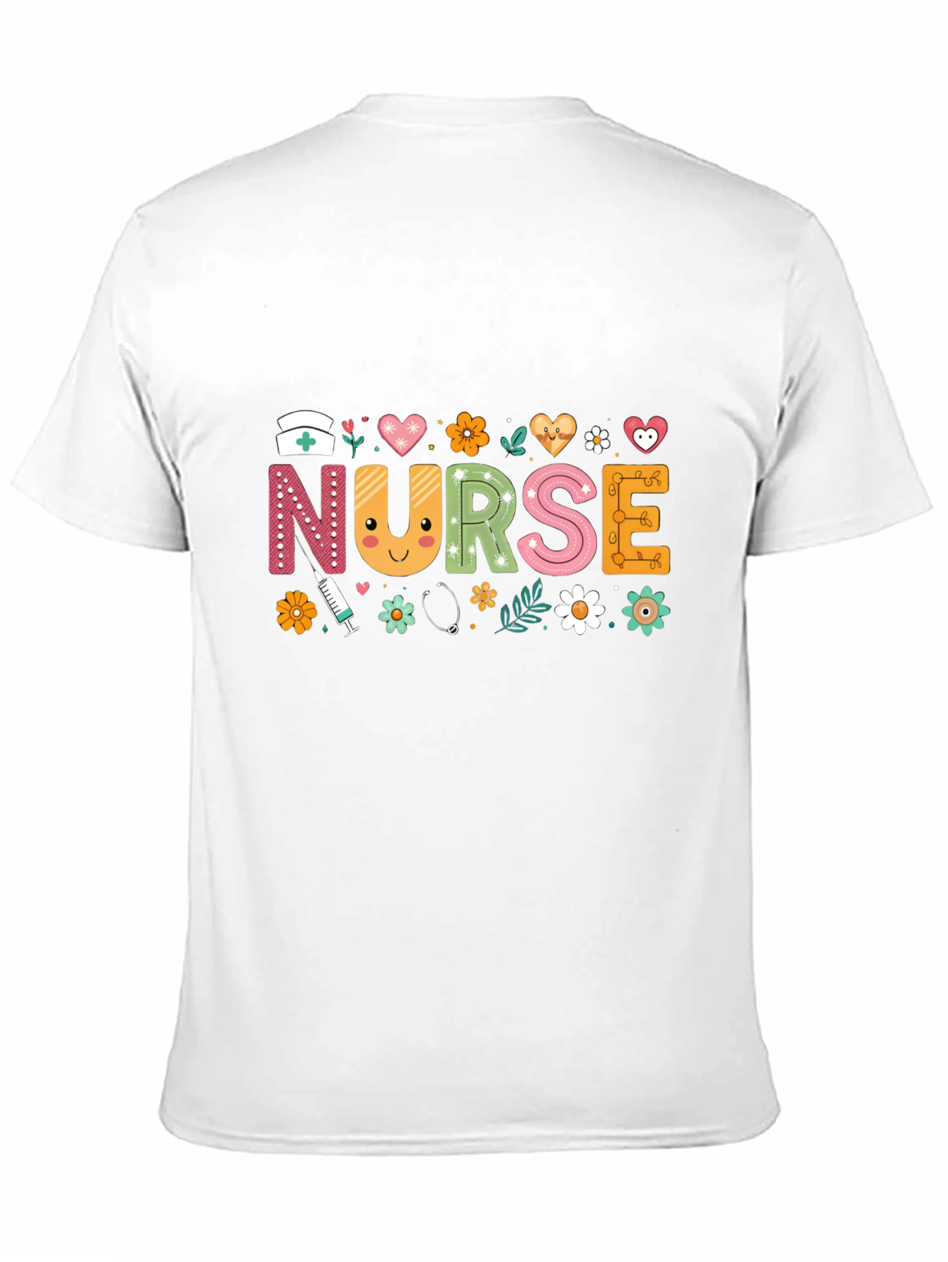 Cute Nurse T-Shirt with Floral Design
