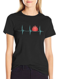 Heartbeat Lotus Graphic Tee - Black T-Shirt