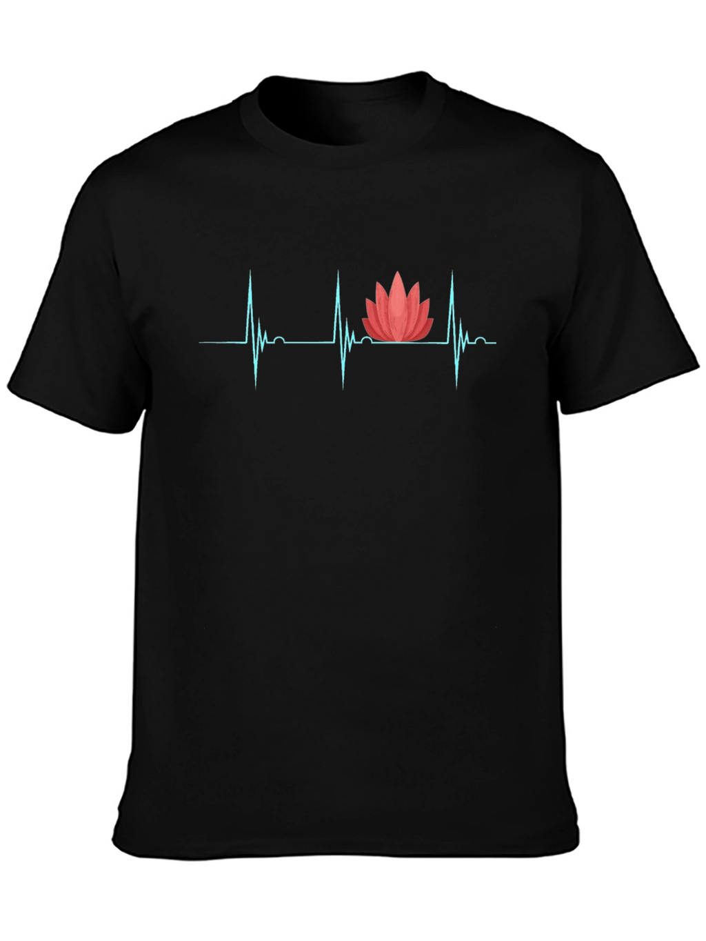 Heartbeat Lotus Graphic Tee - Black T-Shirt