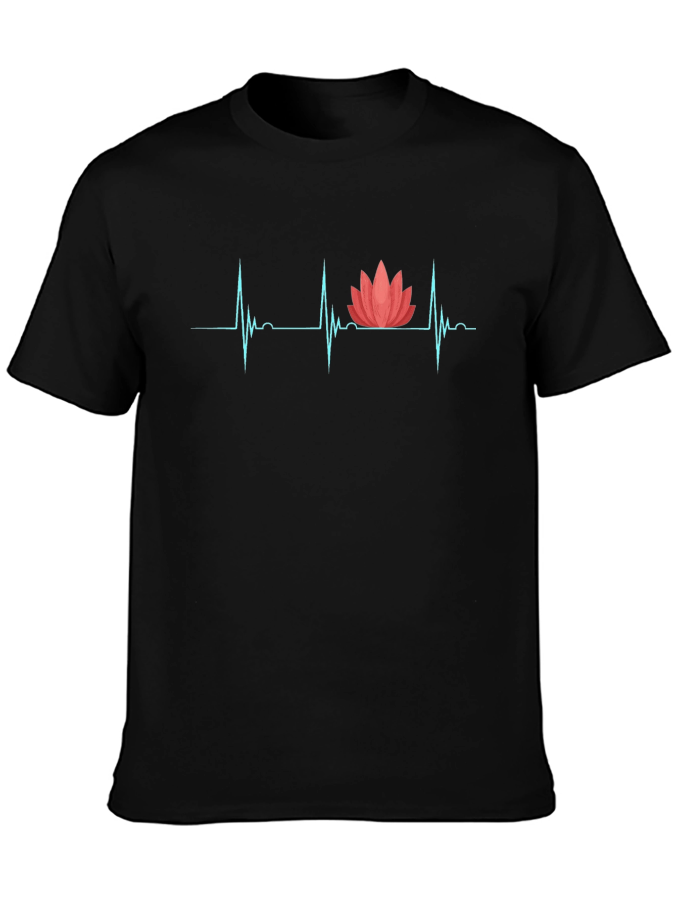 Heartbeat Lotus Graphic Tee - Black T-Shirt