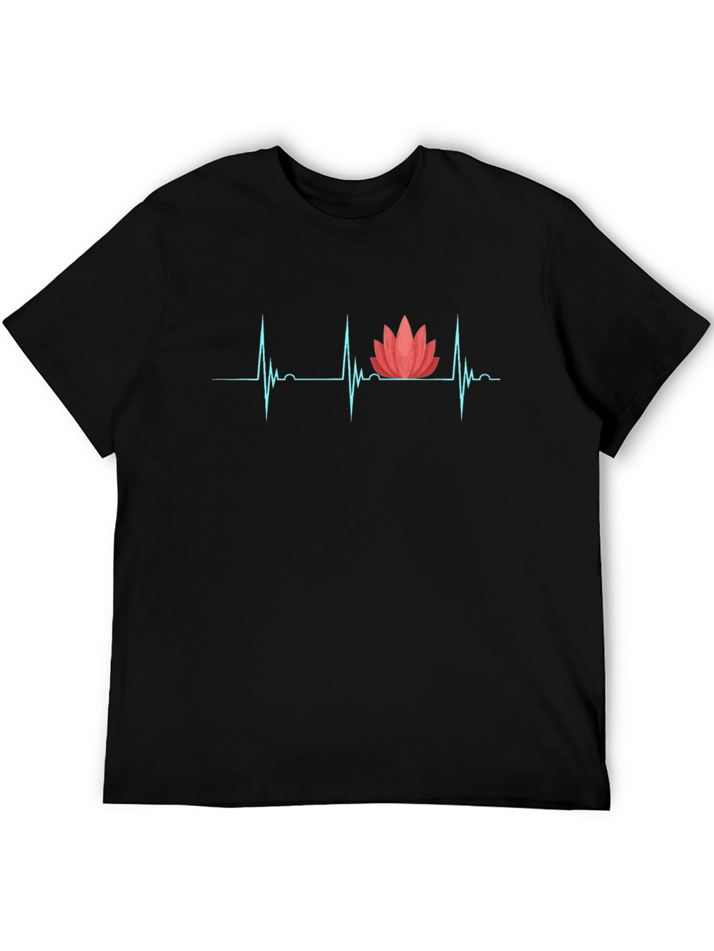 Heartbeat Lotus Graphic Tee - Black T-Shirt