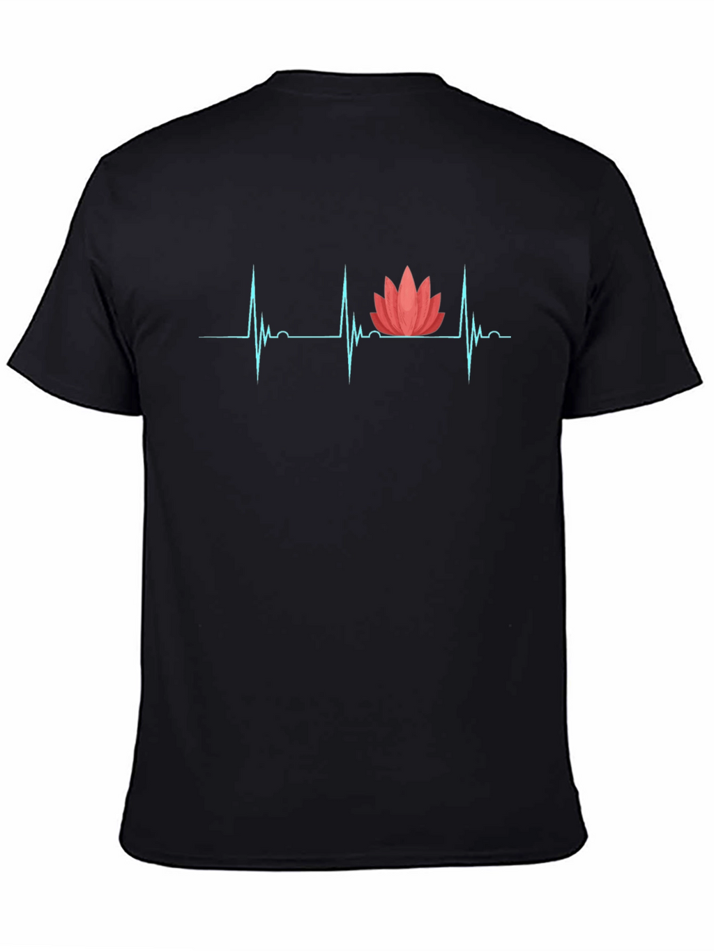 Heartbeat Lotus Graphic Tee - Black T-Shirt