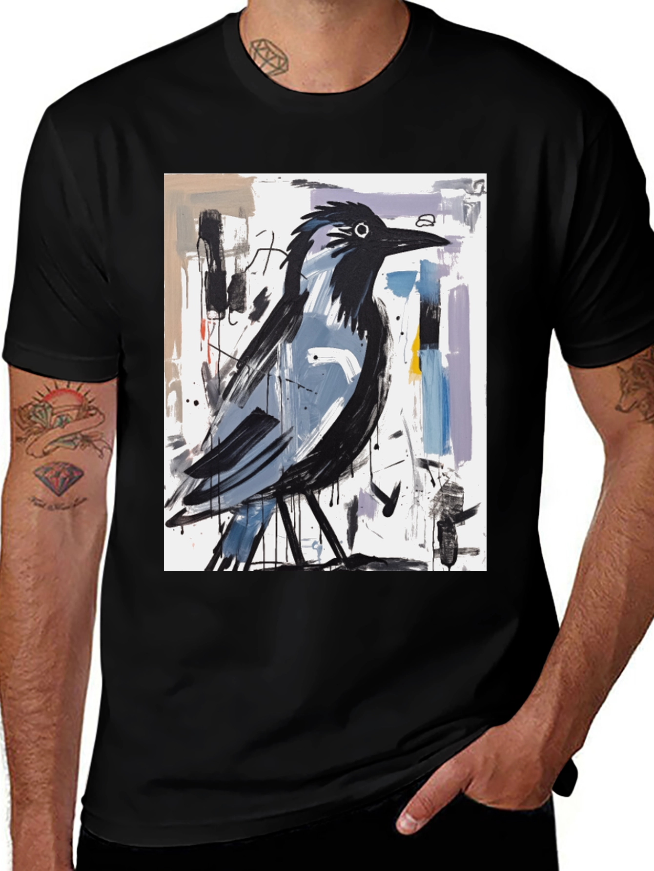 Abstract Crow Art Graphic T-Shirt