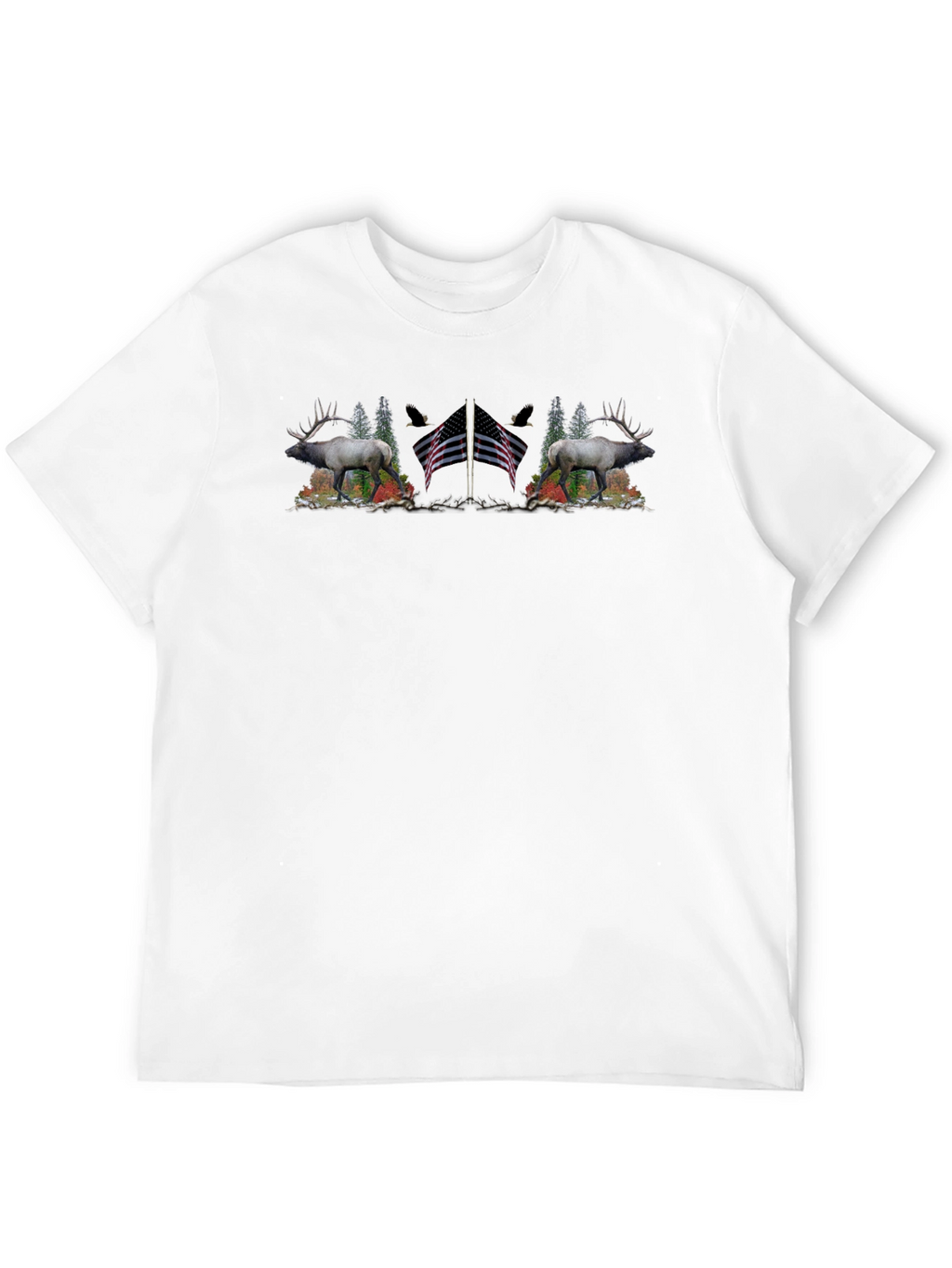 Elk American Flag T-Shirt