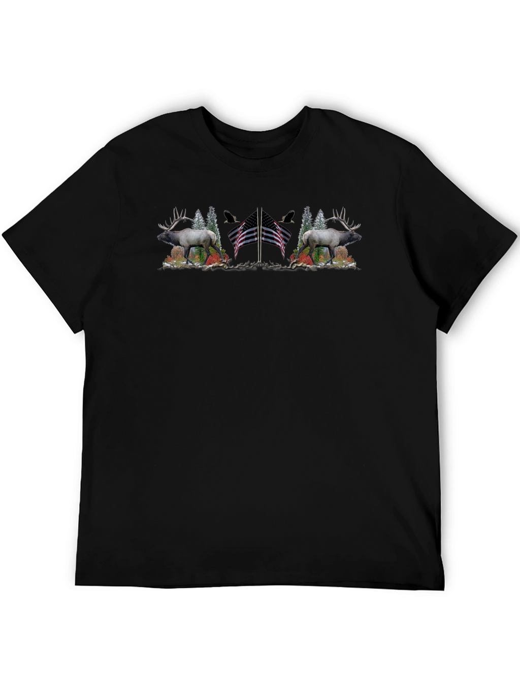 Elk American Flag T-Shirt