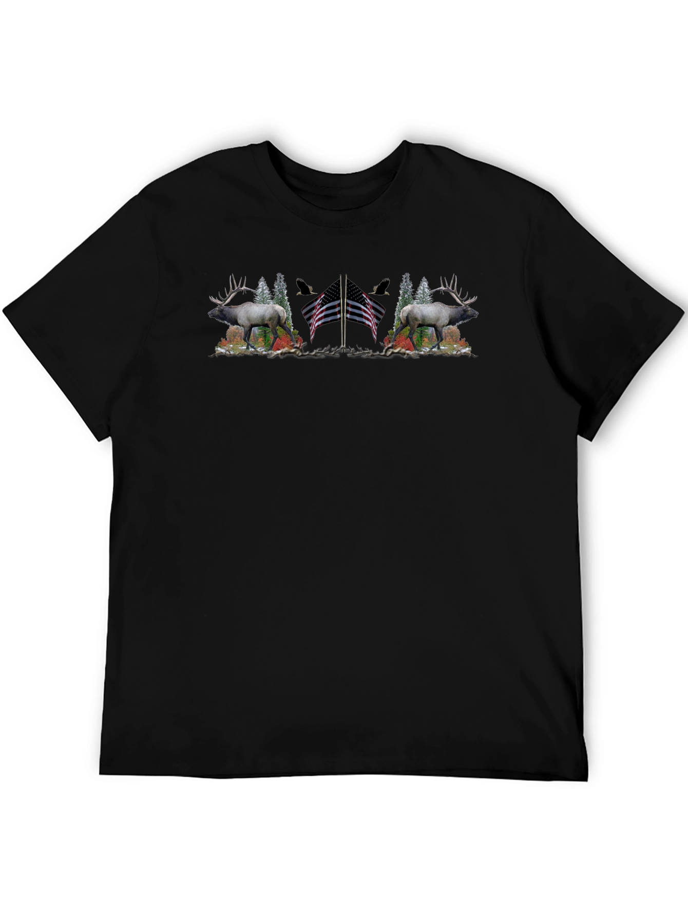 Elk American Flag T-Shirt