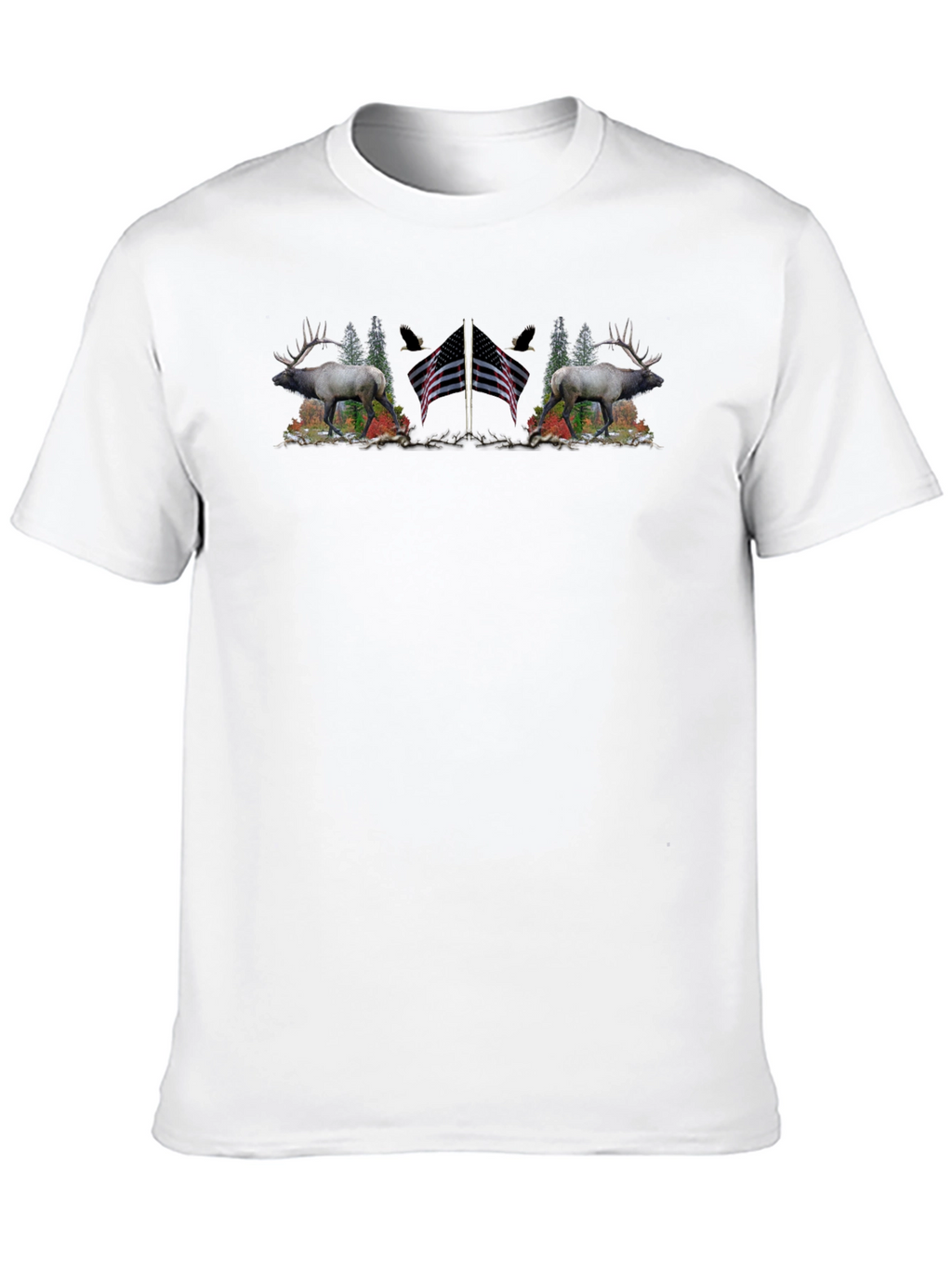 Elk American Flag T-Shirt