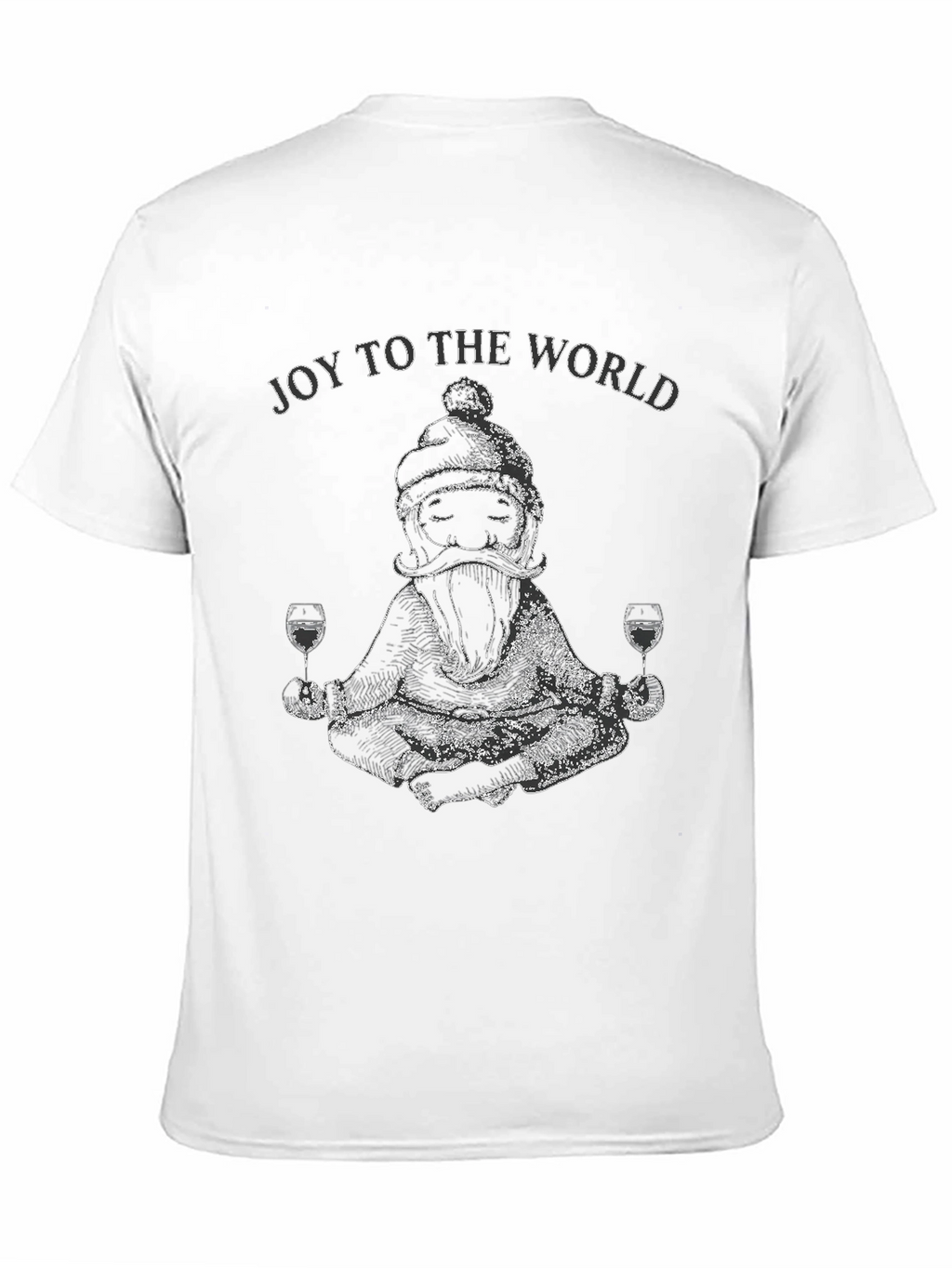 Joy To The World Santa Wine Meditation T-Shirt