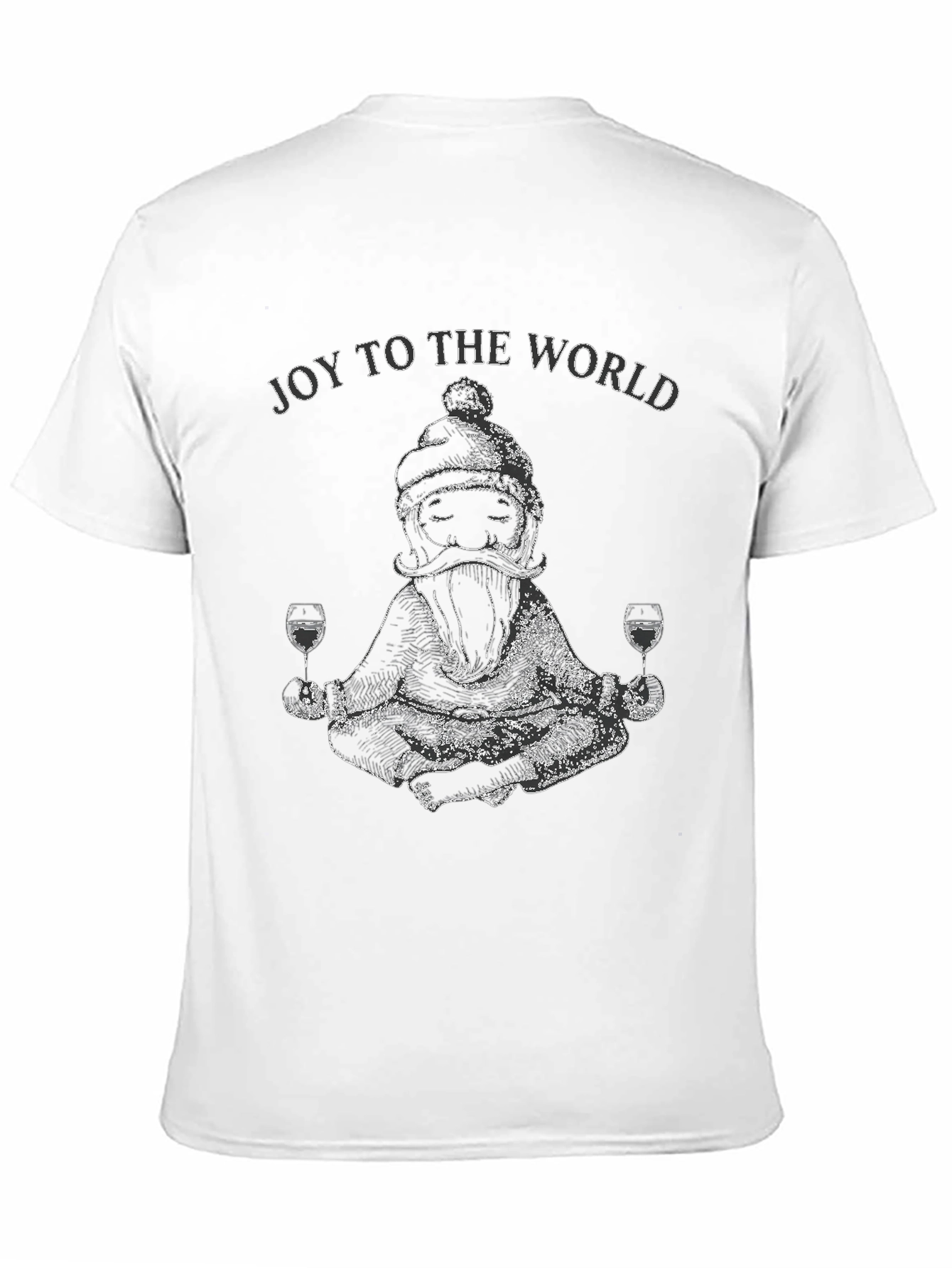 Joy To The World Santa Wine Meditation T-Shirt