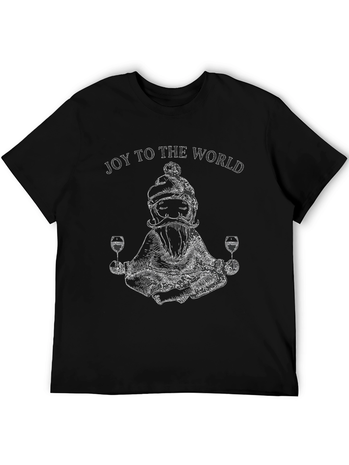 Joy To The World Santa Wine Meditation T-Shirt