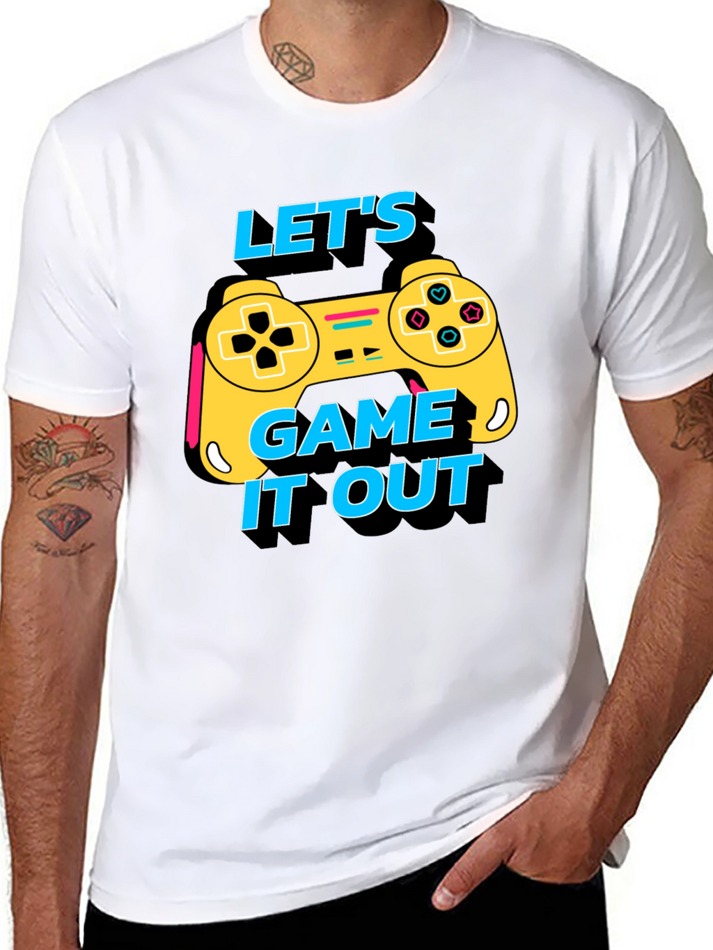 Lets Game It Out Tee - Black Graphic T-Shirt