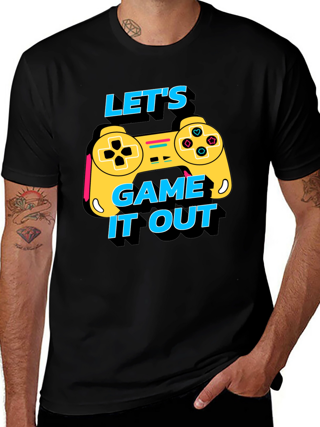 Lets Game It Out Tee - Black Graphic T-Shirt