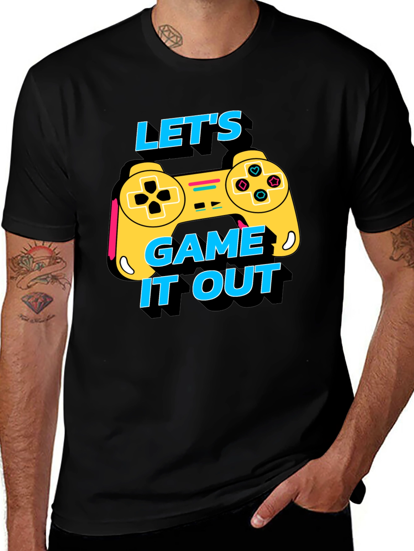 Lets Game It Out Tee - Black Graphic T-Shirt