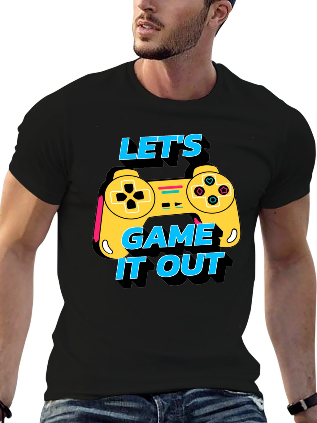 Lets Game It Out Tee - Black Graphic T-Shirt