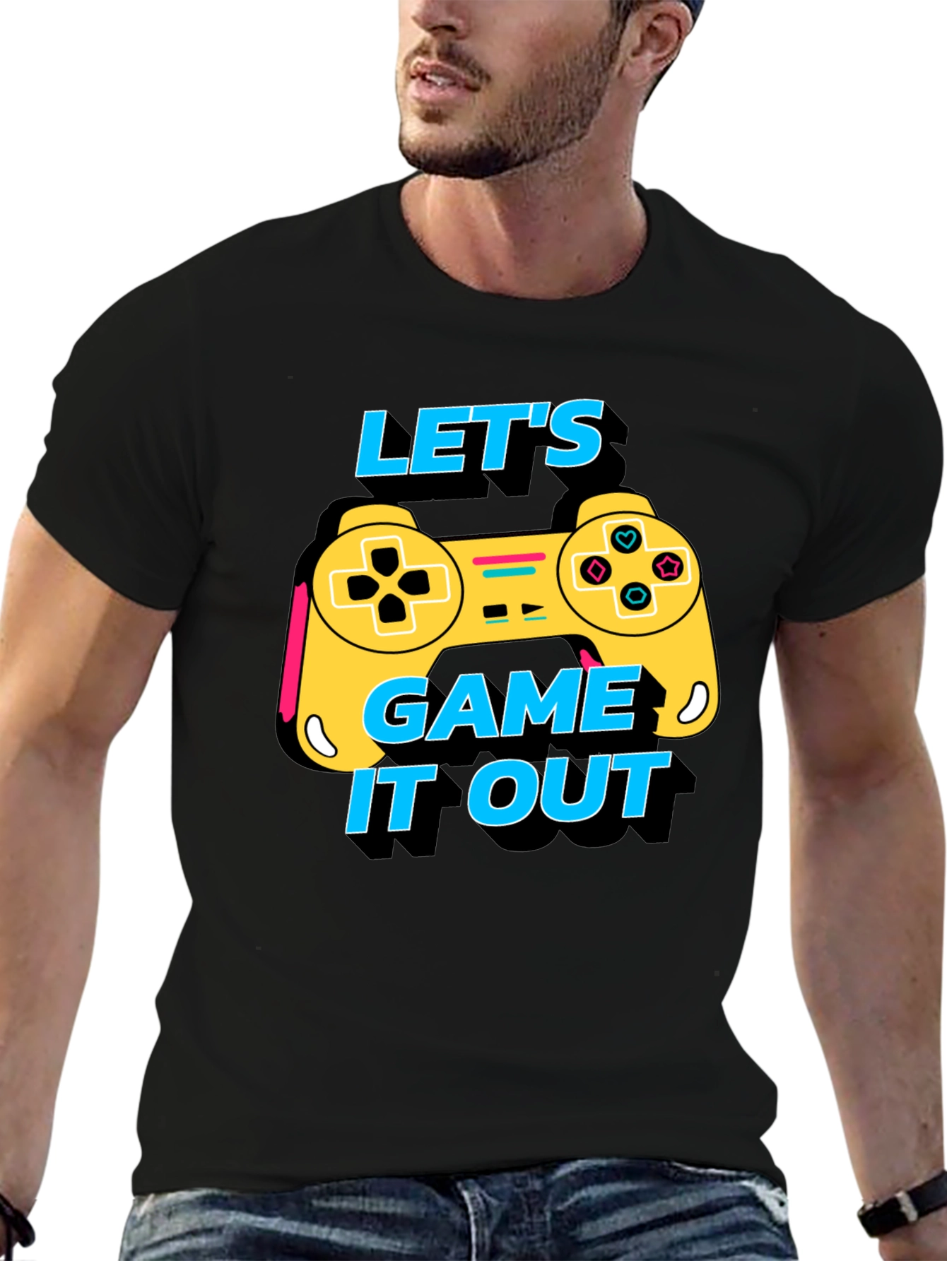 Lets Game It Out Tee - Black Graphic T-Shirt