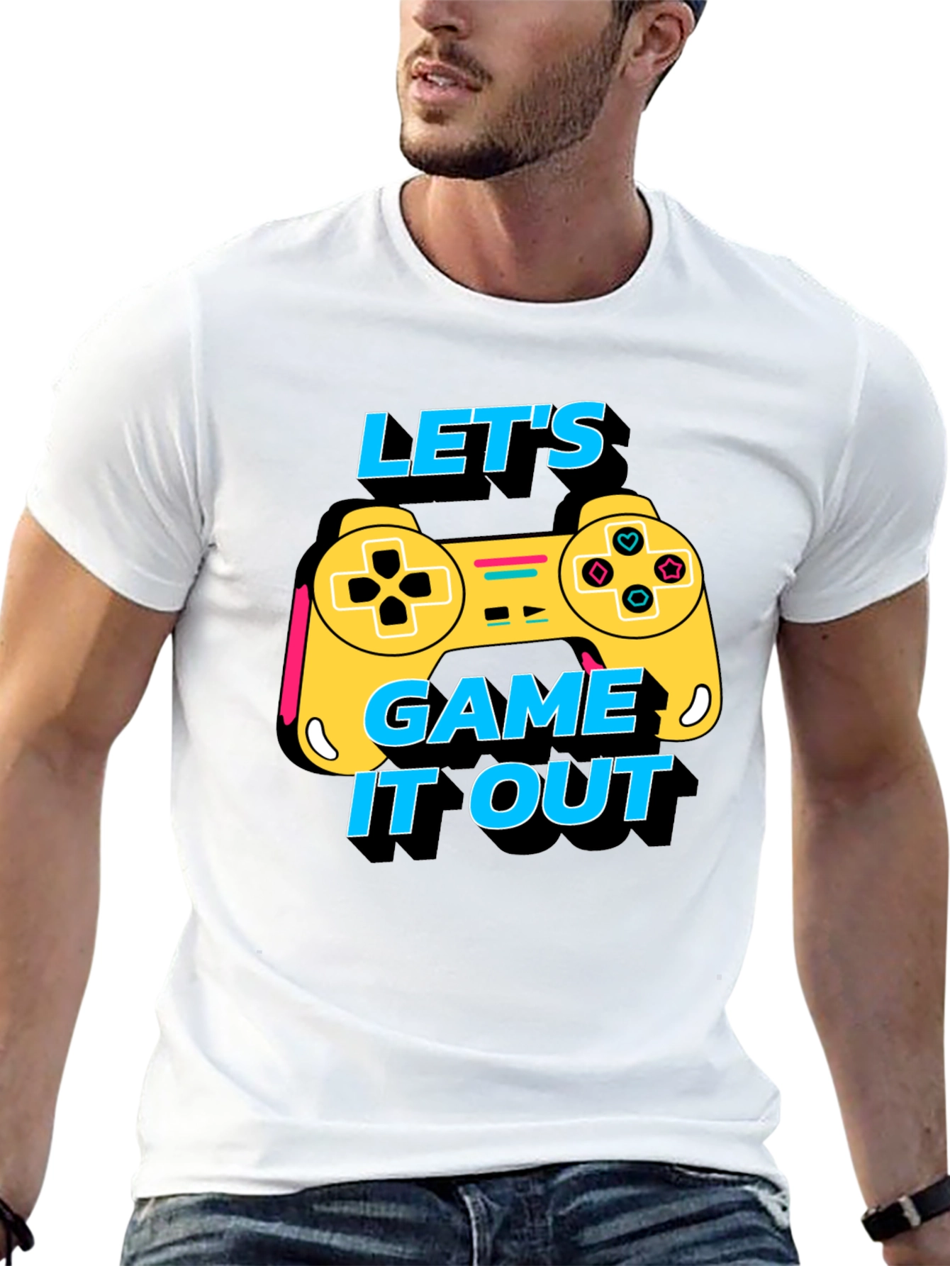 Lets Game It Out Tee - Black Graphic T-Shirt