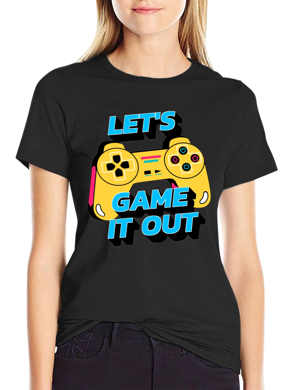 Lets Game It Out Tee - Black Graphic T-Shirt
