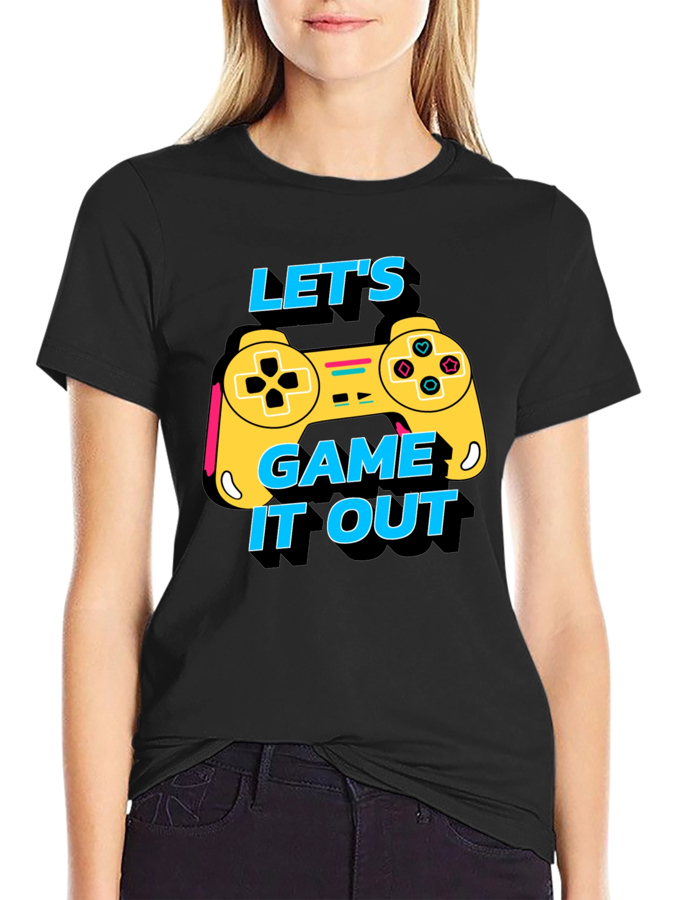 Lets Game It Out Tee - Black Graphic T-Shirt
