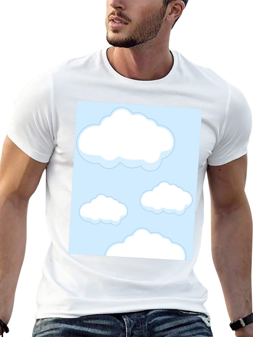Cloud Print Black Tee