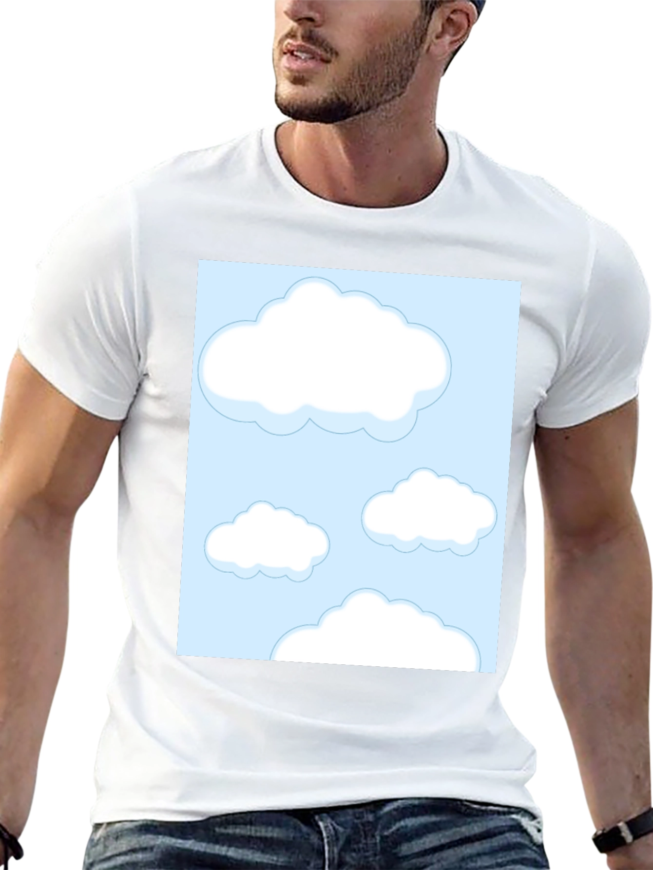Cloud Print Black Tee