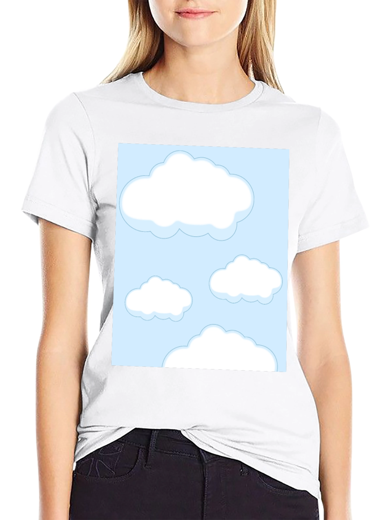 Cloud Print Black Tee