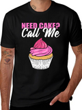 Need Cake? Call Me Black T-Shirt Cupcake