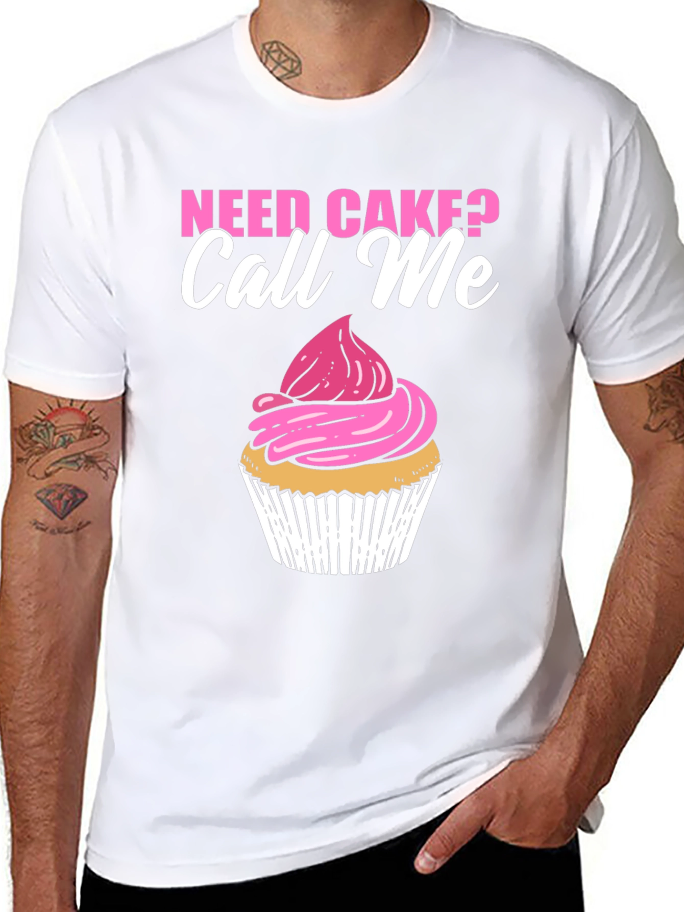 Need Cake? Call Me Black T-Shirt Cupcake