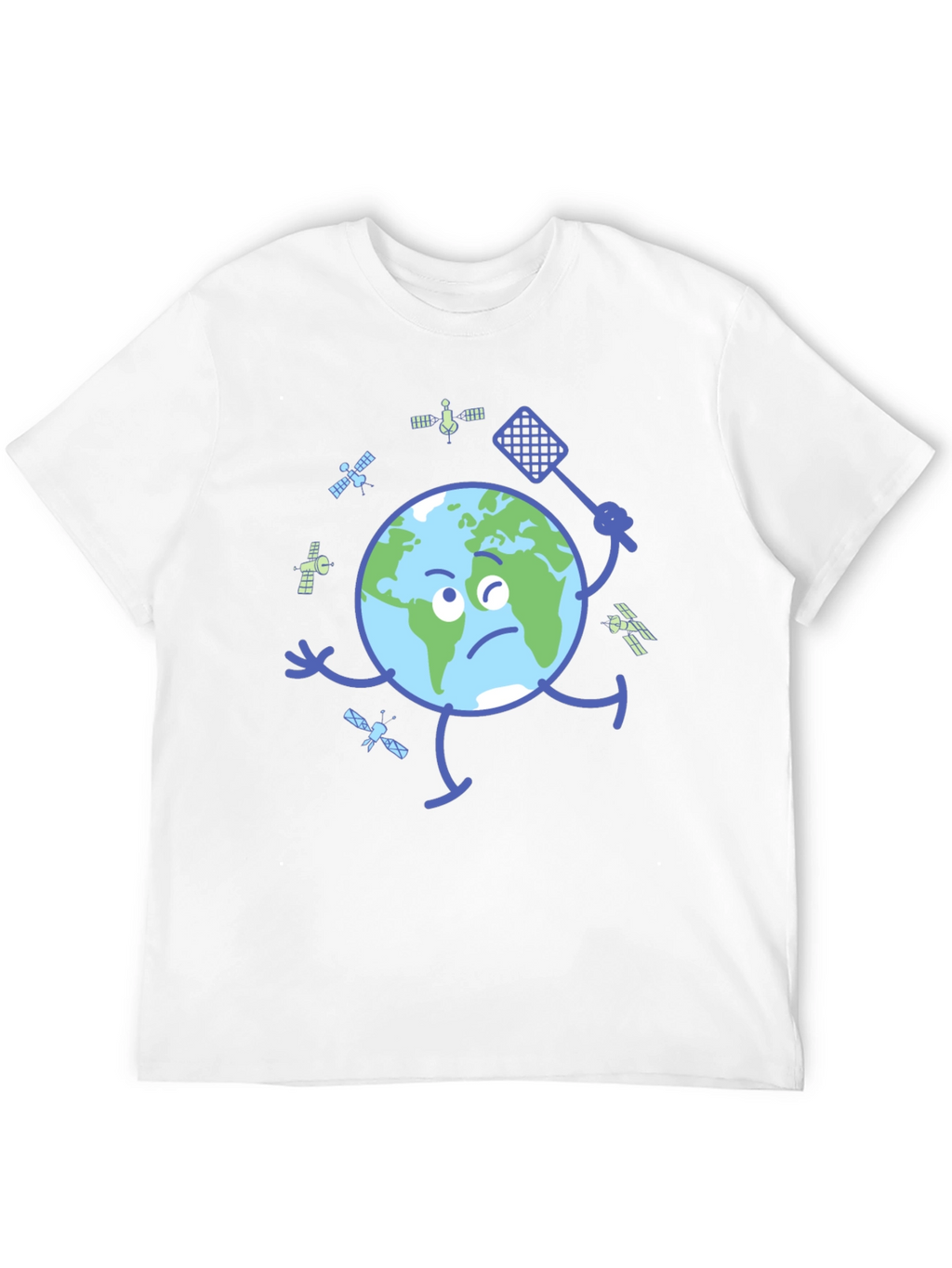 Earth vs Space Junk Graphic Tee - Black T-Shirt
