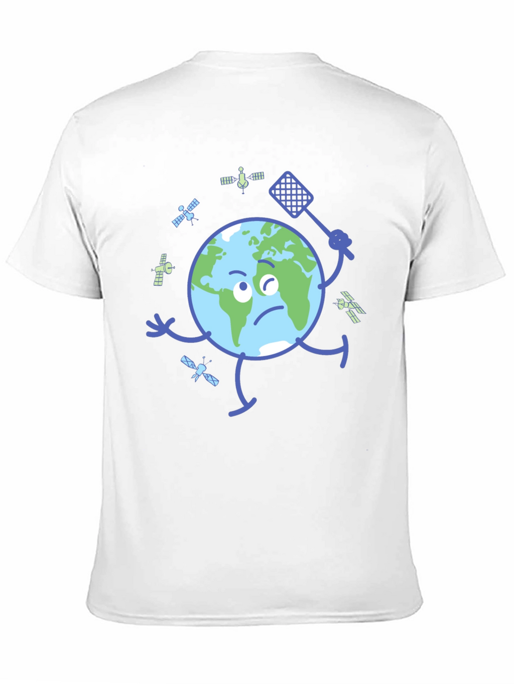 Earth vs Space Junk Graphic Tee - Black T-Shirt