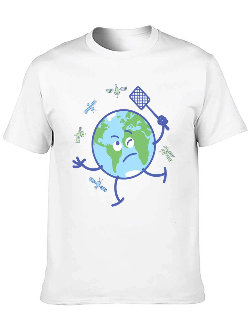 Earth vs Space Junk Graphic Tee - Black T-Shirt