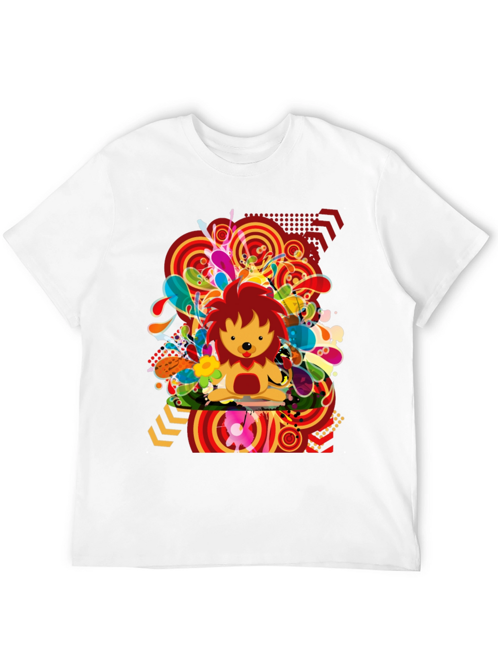 Funky Lion Graphic Tee - Mens Black T-Shirt