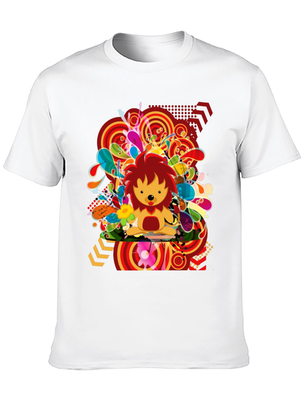 Funky Lion Graphic Tee - Mens Black T-Shirt