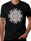 Vibrant Mandala Graphic Black Tee