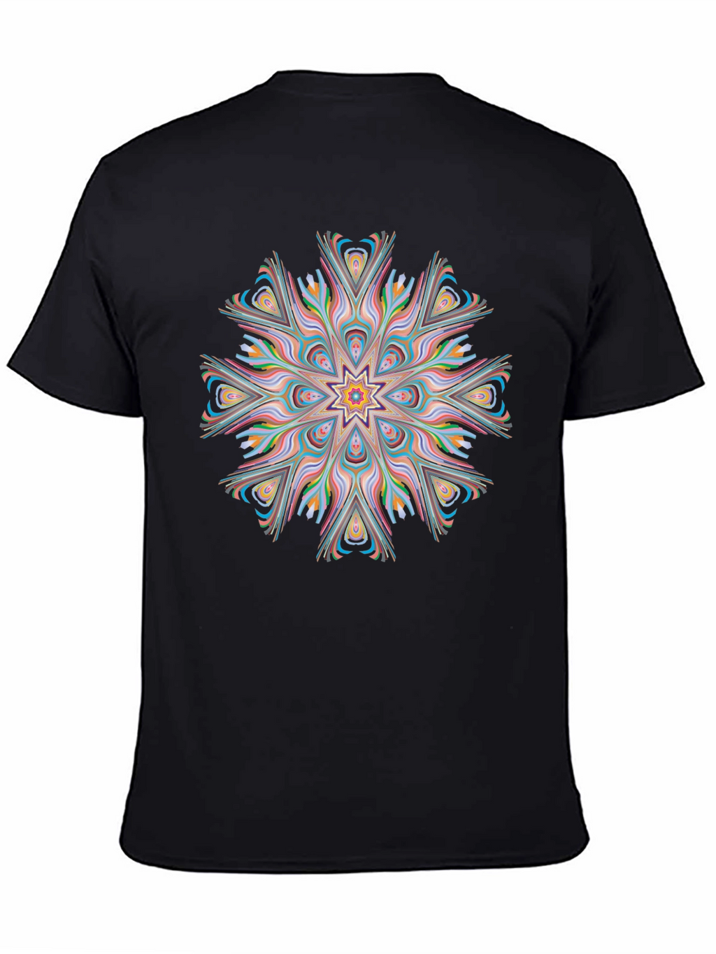 Vibrant Mandala Graphic Black Tee