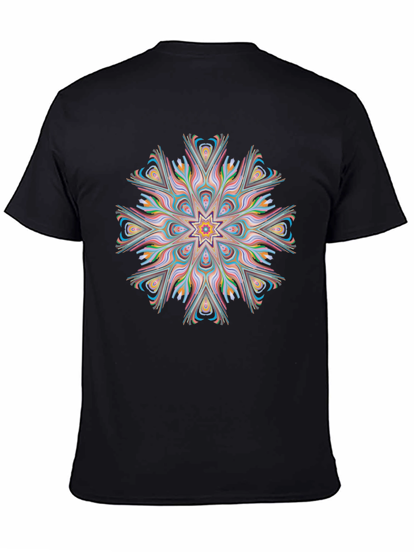 Vibrant Mandala Graphic Black Tee