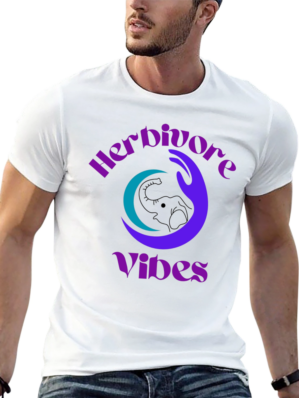 Herbivore Vibes Graphic Tee - Elephant Design
