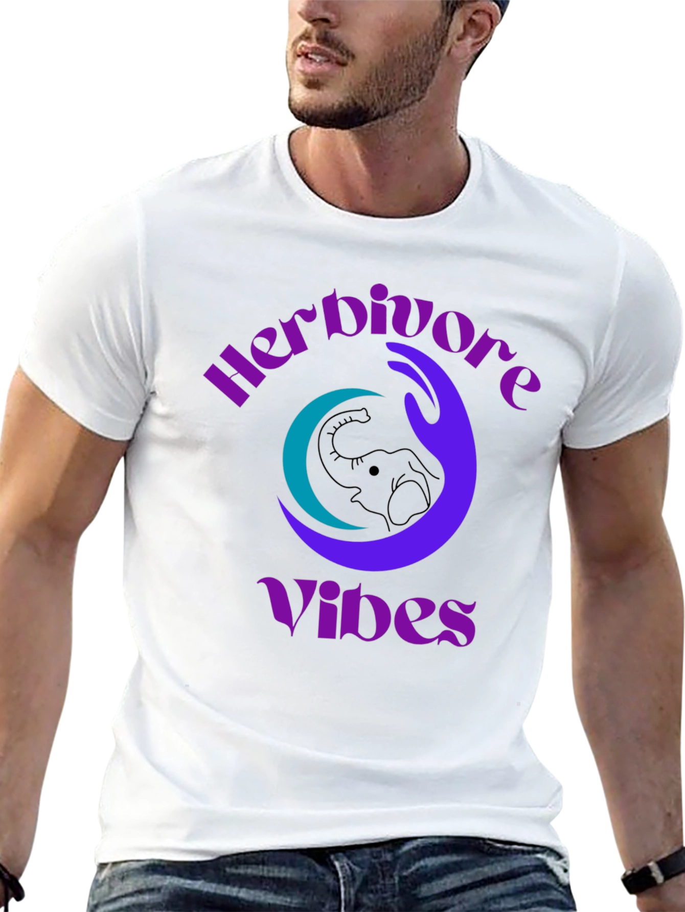 Herbivore Vibes Graphic Tee - Elephant Design