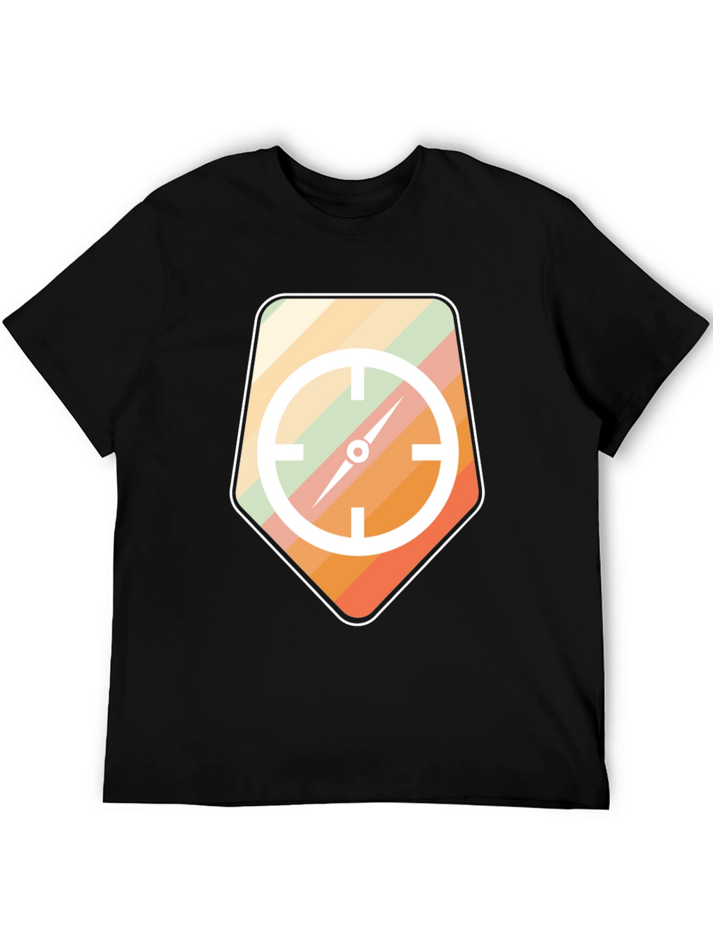 Retro Compass Graphic Tee - Mens Black T-Shirt